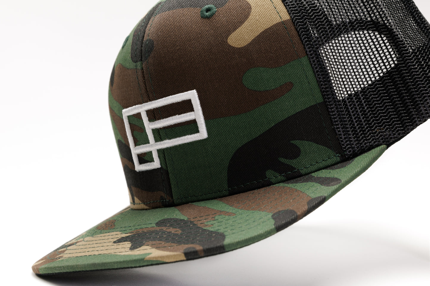 Family Flat Bill Trucker - Green Camo/Black