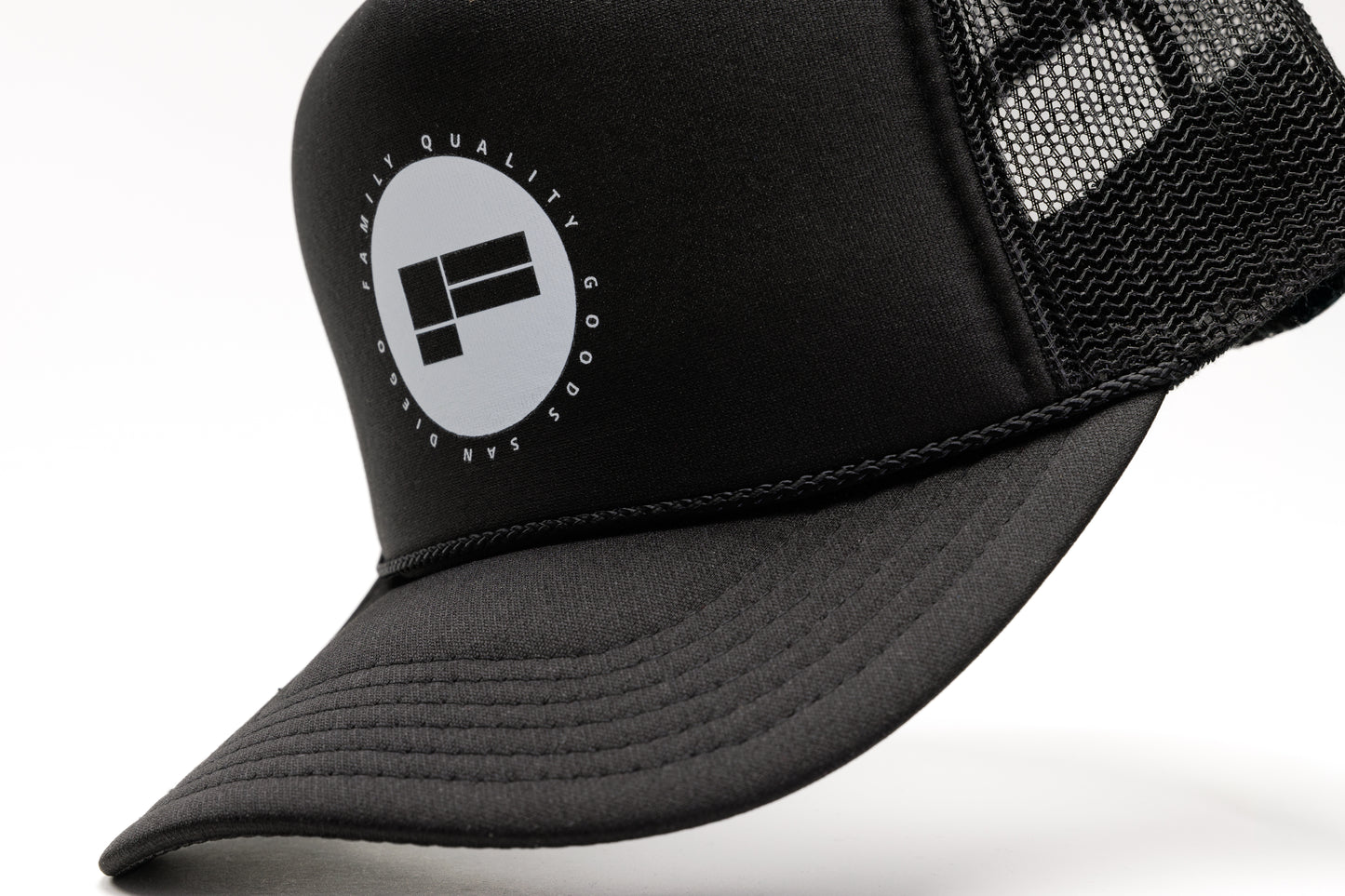 Circle Logo Black Trucker