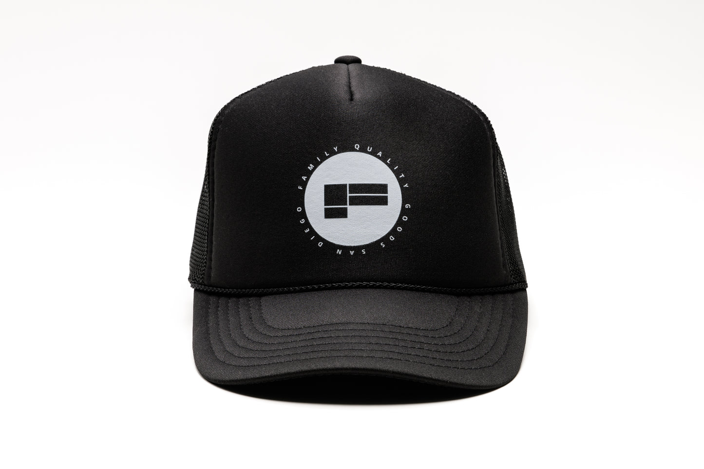 Circle Logo Black Trucker