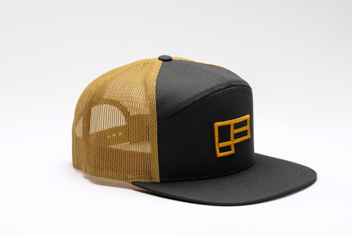 Family Seven-Panel Trucker Cap - Charcoal/Old Gold