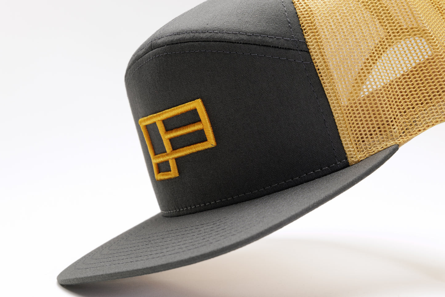 Family Seven-Panel Trucker Cap - Charcoal/Old Gold