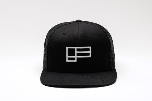 Family Flat Bill Trucker - Black/White