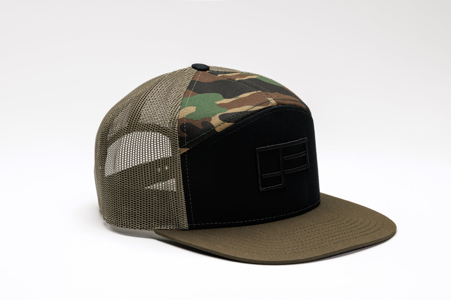 Family Seven-Panel Trucker - Black/Camo/Loden Green