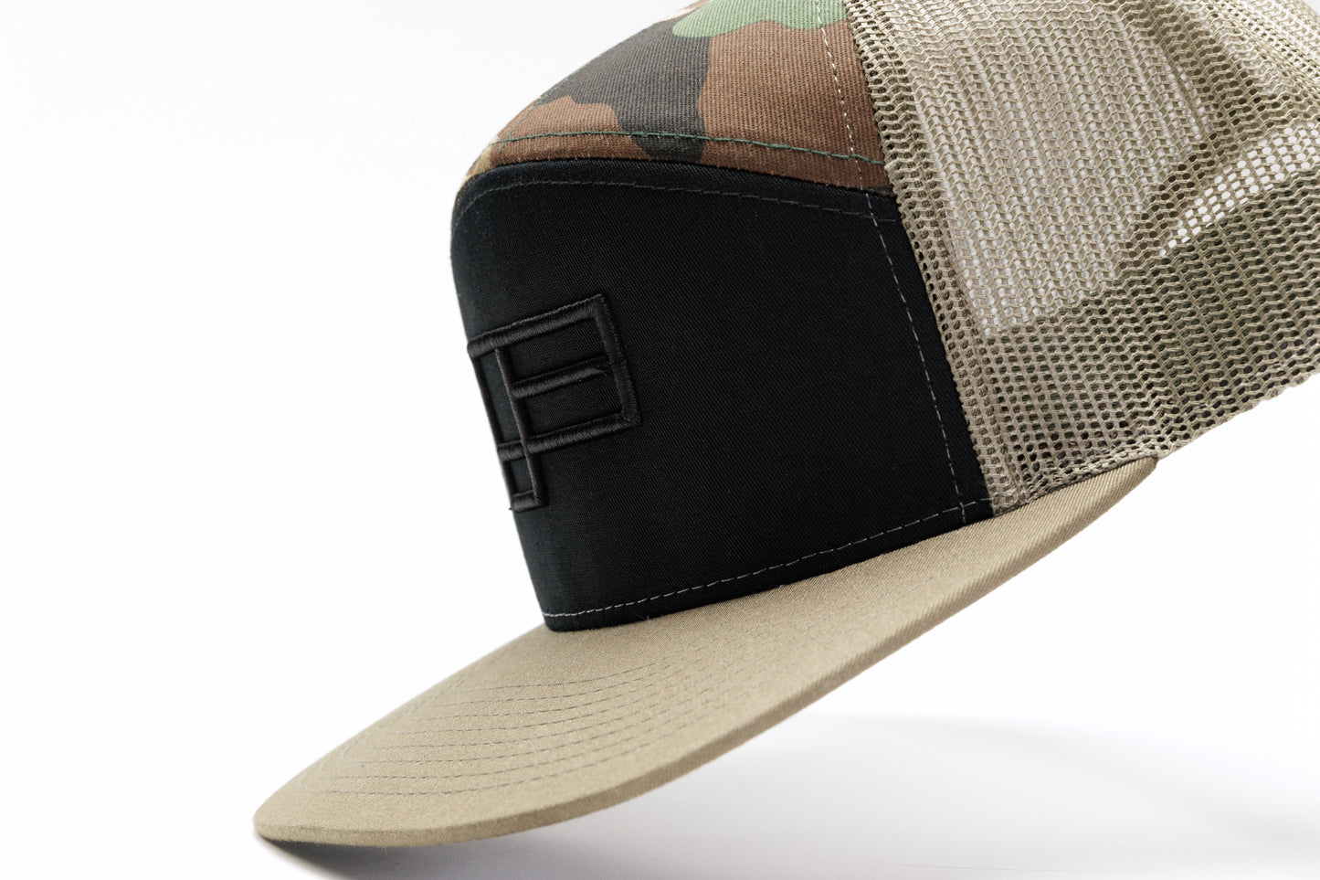 Family Seven-Panel Trucker - Black/Camo/Loden Green