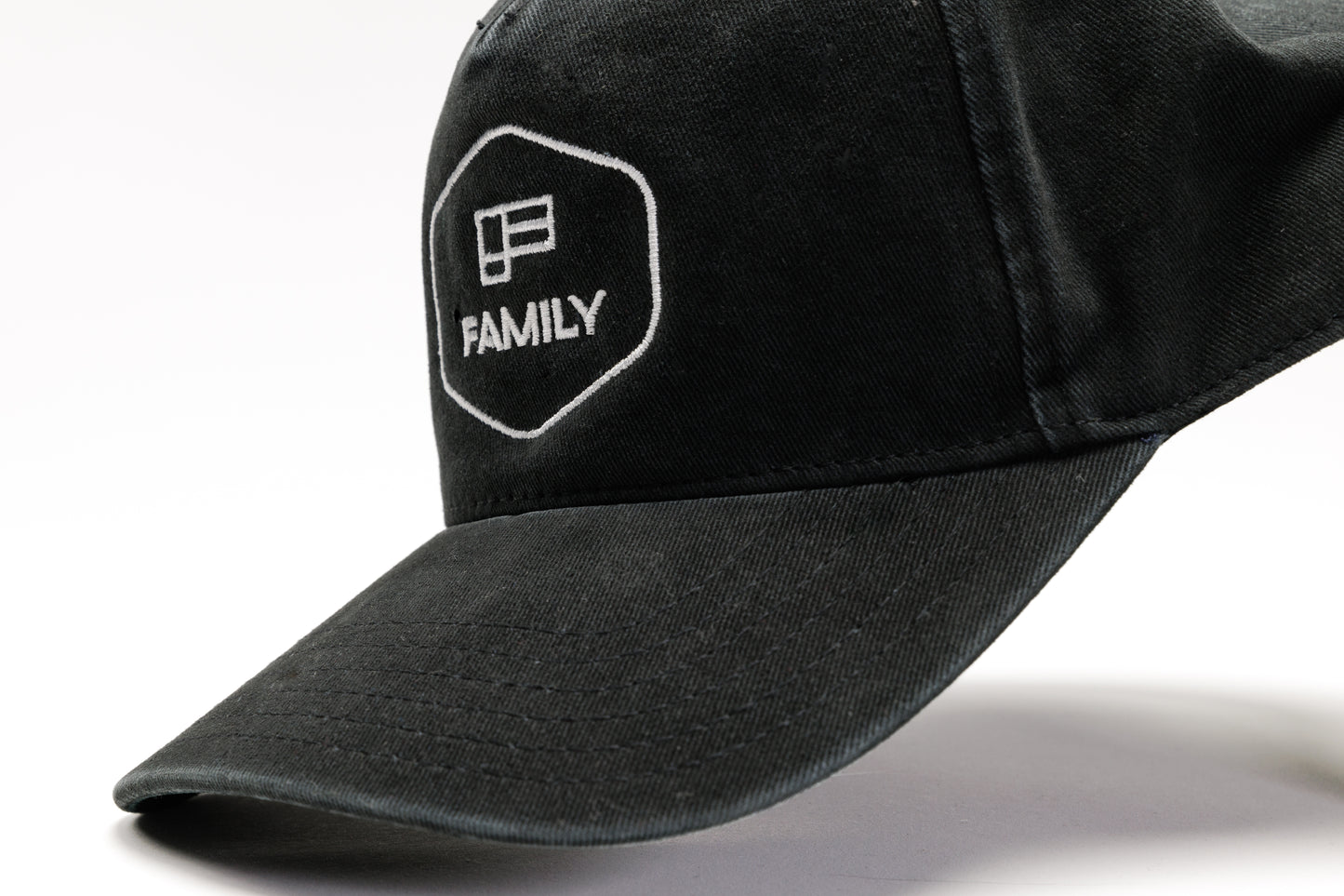 Embroidered Structured Dad Hat - Black