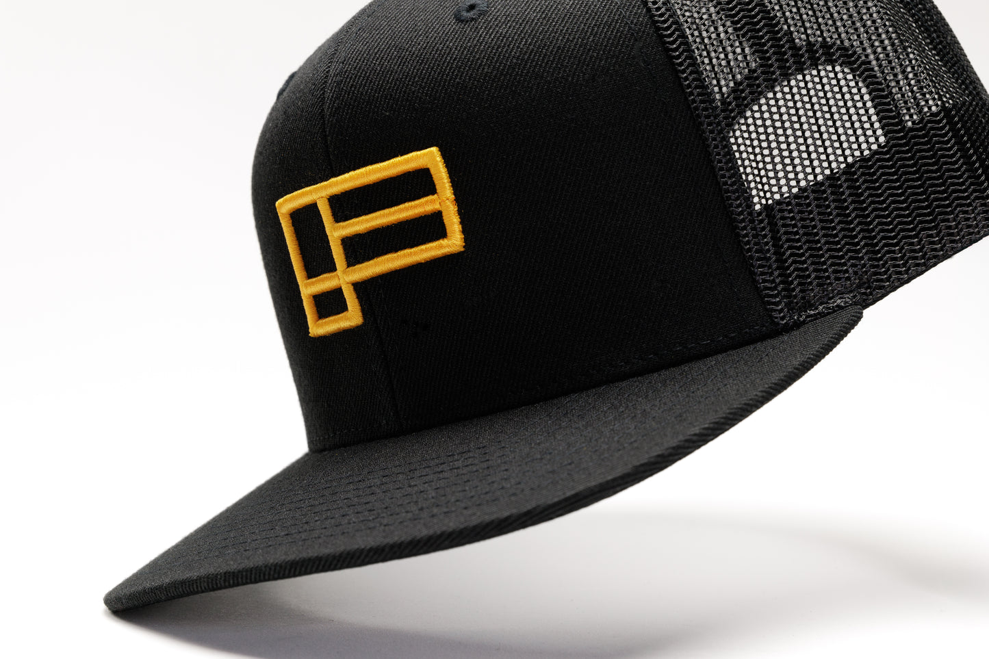 Family Flat Bill Trucker Hat - Black/Gold