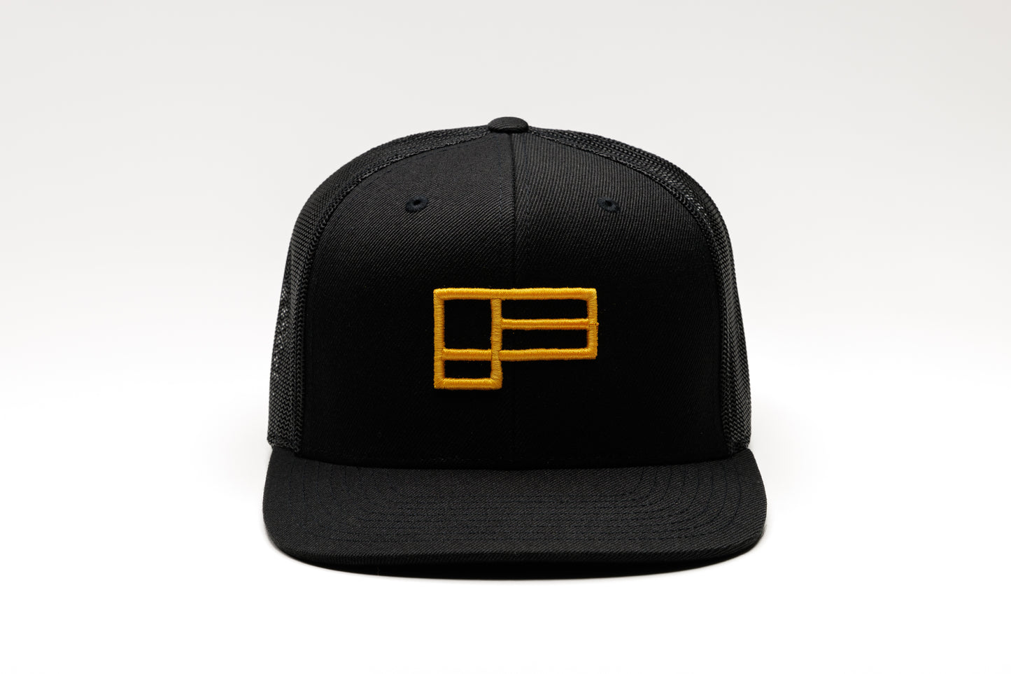 Family Flat Bill Trucker Hat - Black/Gold